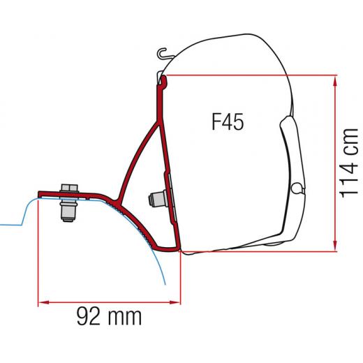 Adapter Fiamma F45s - Renault Trafic, Opel Vivaro, Nissan NV300, Fiat Talento ab 2015