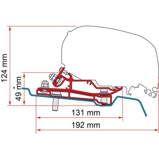 Adapter Ford Transit H3/L3 ab 2014 - 320 cm