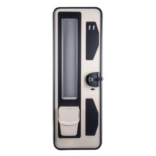 Aufbautür, Außen weiß, inkl. Fenster 220x1140mm + Rollo beige