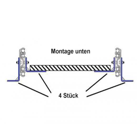 Befestigung für Vollauszug, Länge: 711 mm, 2x L-Winkel