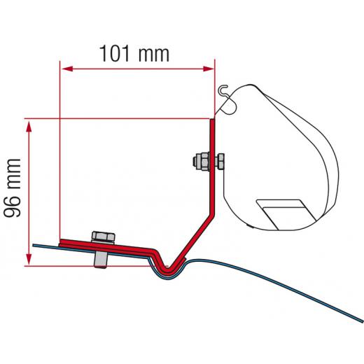 FIAMMA Adapter für F35, VW Caddy Maxi, deep black