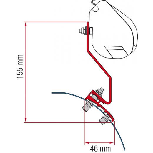 FIAMMA Adapter für F35, VW Caddy Maxi Lift Roof, deep black