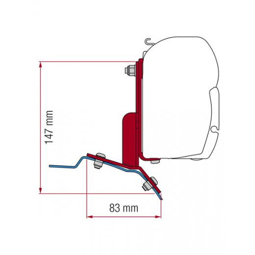 Markisen-Adapter Fiamma F35pro und F45s - Für Ford Custom ab 2012