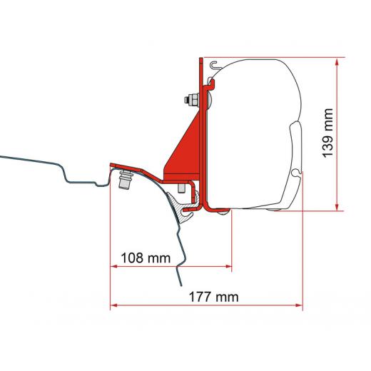 Multirail Adapter - Montageadapter für F45 VW T5/T6/T6.1 mit Reimo Multirail