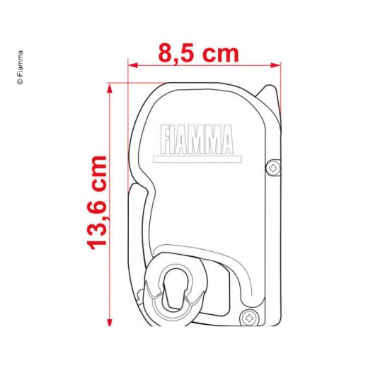 Wandmarkise F45S 450 - Gehäuse: Polar White - Tuch: Royal Grey