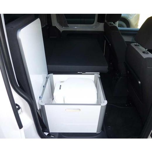 VW Caddy Camp Maxi Staubox für Porta Potti 335, Hochglanz Weiß