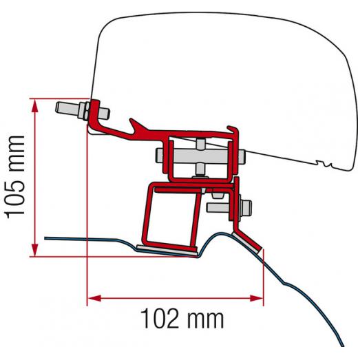 Adapter für Dachmarkise F40van Mercedes V-Klasse ab 2014