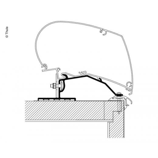 Adapter für Omnistor Markise, Caravan Roof Adapter 3,00m