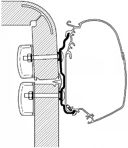 Adapter für Omnistor Markise - Hymer 2016 - 4m