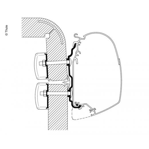 Adapter für Omnistor Markise, Hymer2016, 4,5m