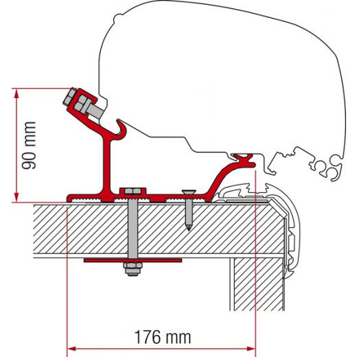 Adapter Markise F65L und F80S für Kit Carthago Malibu 340 cm