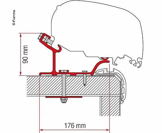 Adapter Markise F65L und F80S für Kit Carthago Malibu 400 cm