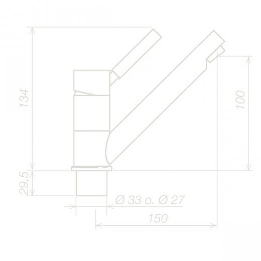 Badarmatur TREND E 360° drehbar, Anschluss UniQuick 12mm