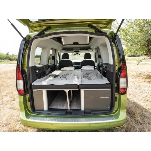 Bett mit Klappsitzbank für VW Caddy 5 L2, Weekender 2