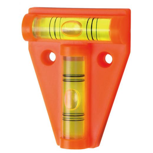 Caravan Kreuzwasserwaage mit 2 Libellen magnetisch, orange