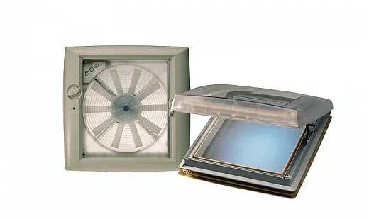 Dachhaube Omni-Vent mit 12 Volt Ventilator 40x40 weiß