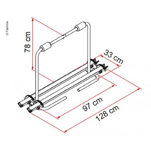 Deichselträger XL A, max. 35 kg, für 2 Räder, Blaue Version