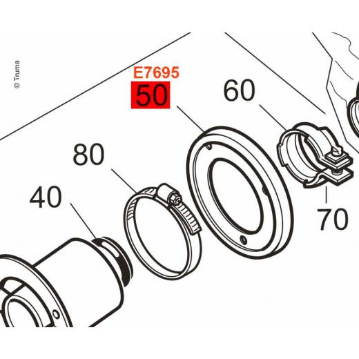 Dichtung Wandkamin weiß 97,6 mm