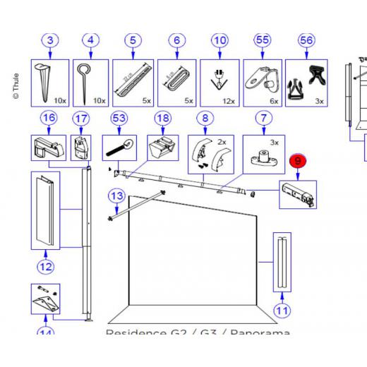 End Piece Tens.Raft.Clamp