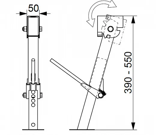 Fahrzeugstütze Jack 39-55cm