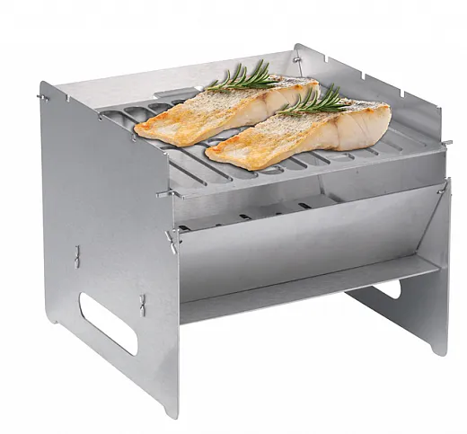 Faltgrill aus Edelstahl 250x250x220 mm