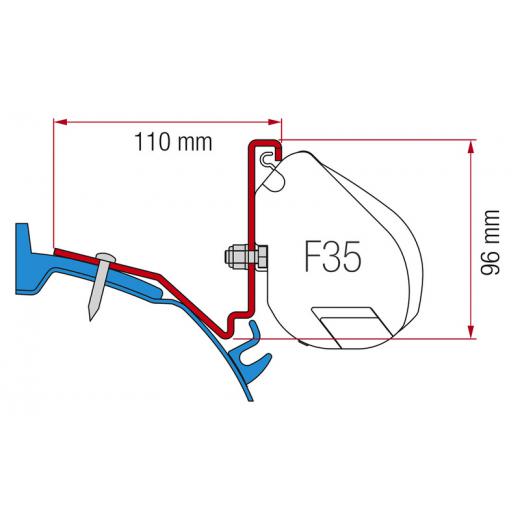 Fiamma Adapter Ford Custom Capland/Capfun für F35