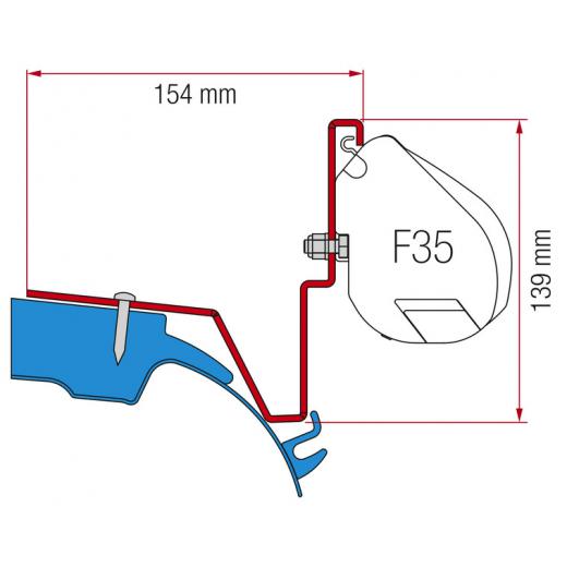 Fiamma Adapter für F35, Westfalia Jules Verne Mercedes Vito