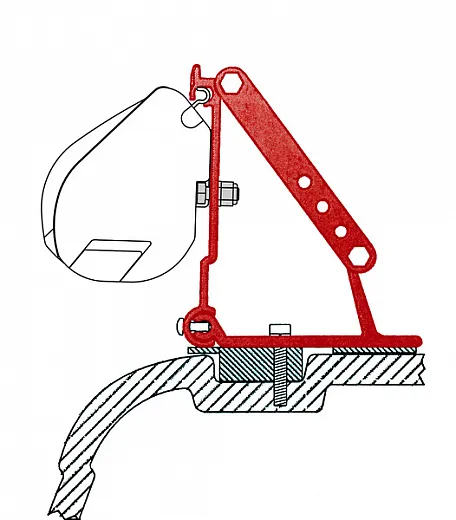 Fiamma Adapter für F45 an VW T5 mit Flachdach