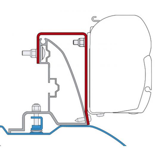 FIAMMA Adapter für F45I/F45iL Ducato ab Baujahr 2007 mit Roof Rail