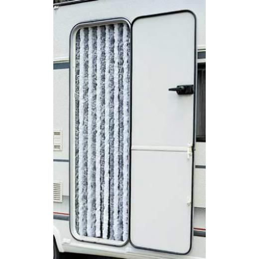 Flauschvorhang 56x205 braun/beige für Reisemobile u. Caravan