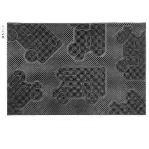 Fussmatte CAMPER MAT 40x60cm, schwarz, mit Motiv: Motorhome+Caravan