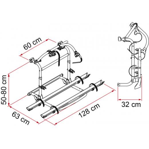 Heckträger Carry Bike PRO M f.2 Räder, erweiterbar 4 Räder (bis 60kg)