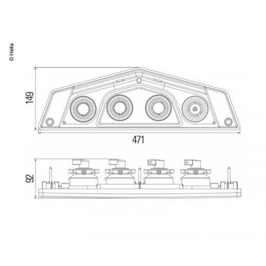 Hella Heckleuchte links 12V Caraluna