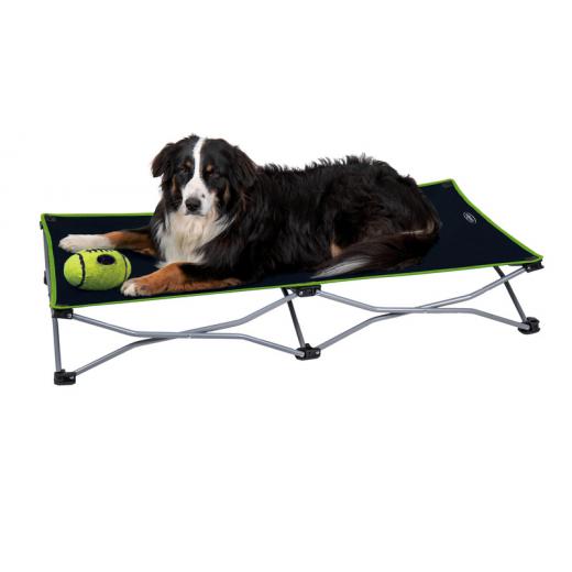 Hundebett / Hundeliege, faltbar 122x62 cm schwarz-lime