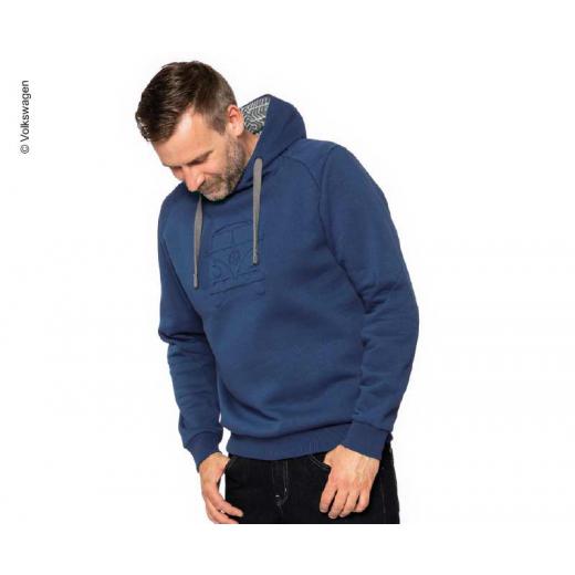 Kapuzenpullover VW Bulli, Größe M, dunkelblau, 65% Baumwolle/35% Polyester