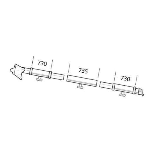 Klemmprofil komplett, links Residence / Panorama Serie 6 Auszug 2,5 m -