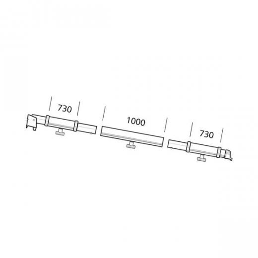 Klemmprofil komplett, links Residence / Panorama Serie 8 Auszug 2,75 m -