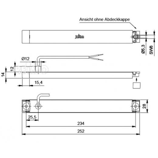 LED-Bremsleuchte rot/chrome, 9-32V, 2,2 W IP67, 500 mm Kabel