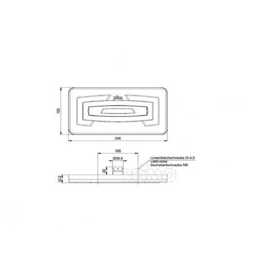 LED-Multifunktionsleuchte, 9-32V, links rot IP67 mit 6-Eck-Rückstrahler