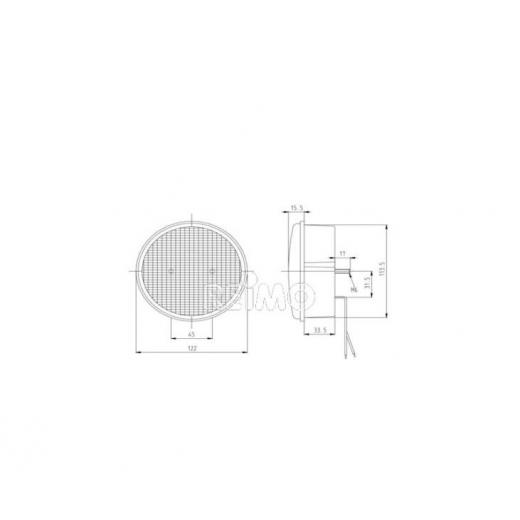 LED-Nebelschlußleuchte 12V 4W, rot, IP67, 500mm Kabel