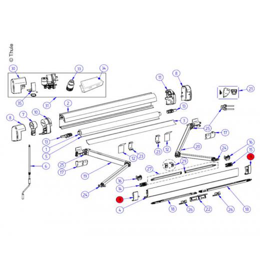 LH+RH Endcap Leadrail ano