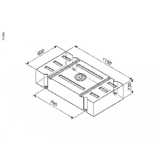 Lilie Universaltank natur, 146L, H230xB1150xL600mm