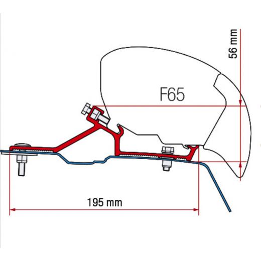 Markisen-Adapter für F 65S Renault Master / Opel Movano ab Bj. 2010 für L2-H2