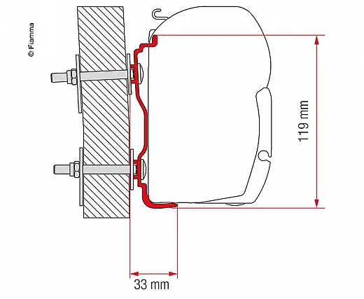 Markisen-Adapter Hymer ab 2016 F45 350cm