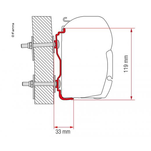 Markisen-Adapter Hymer ab 2016 F45 450cm