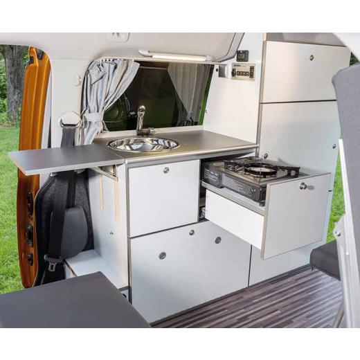 Möbelzeile Caddy Camp Maxi LR, als Fertigteil,montierte Technik, Baujahr 08-2019