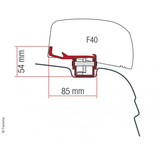 Montagedadapter für F40Van VW T5/T6, UK-Version