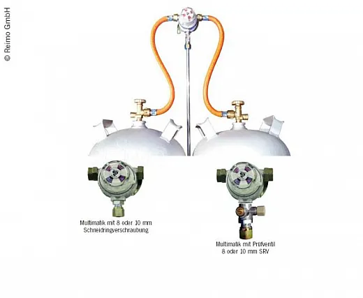 Multimatik 2-Flaschenanlage 30 mbar Ausgang 10mm