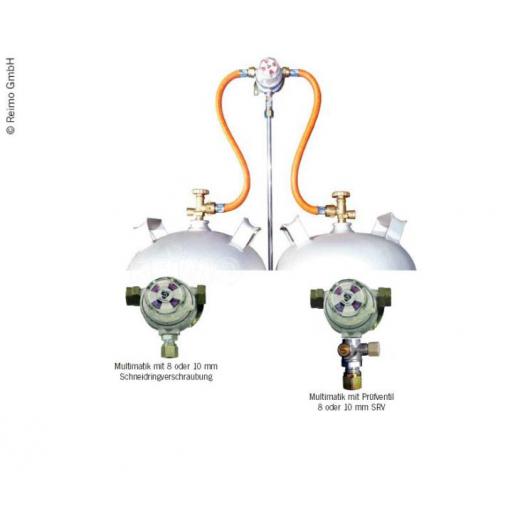 Multimatik 2-Flaschenanlage 30 mbar Ausgang 8mm m.Prüfventil