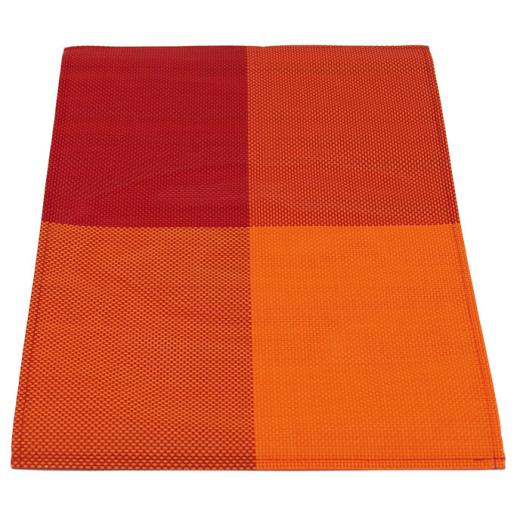 Platzdeckchen 2er Set, 30x45cm, Orange/Rot